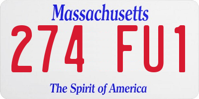 MA license plate 274FU1