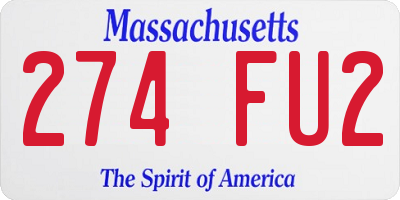 MA license plate 274FU2