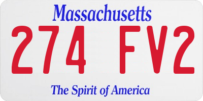 MA license plate 274FV2