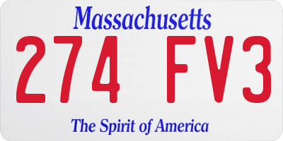 MA license plate 274FV3