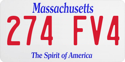 MA license plate 274FV4