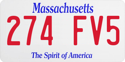 MA license plate 274FV5