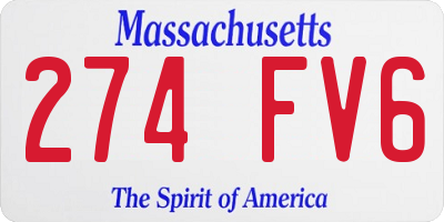MA license plate 274FV6
