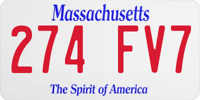 MA license plate 274FV7