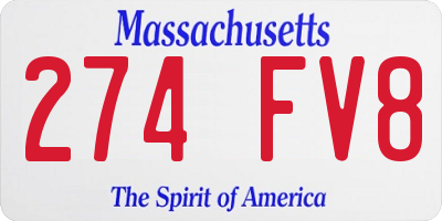 MA license plate 274FV8