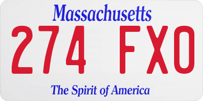 MA license plate 274FX0