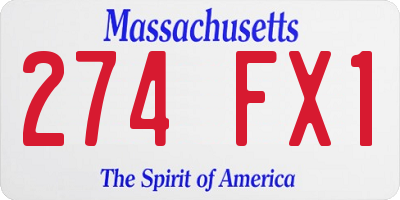 MA license plate 274FX1