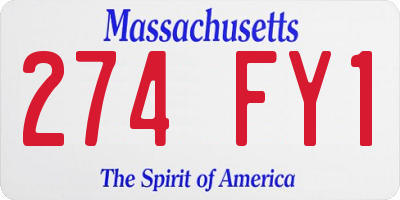 MA license plate 274FY1
