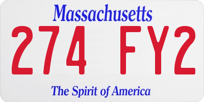 MA license plate 274FY2