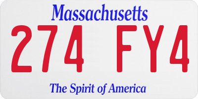 MA license plate 274FY4