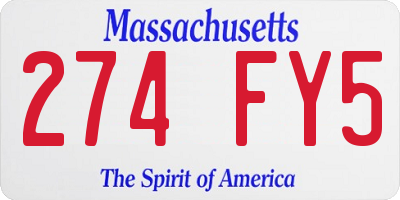 MA license plate 274FY5