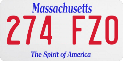 MA license plate 274FZ0