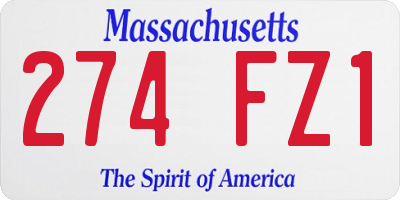 MA license plate 274FZ1