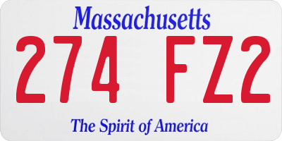 MA license plate 274FZ2