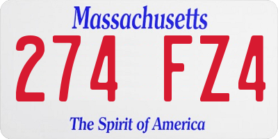 MA license plate 274FZ4
