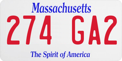 MA license plate 274GA2