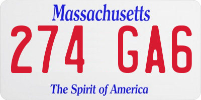 MA license plate 274GA6