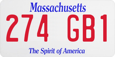 MA license plate 274GB1