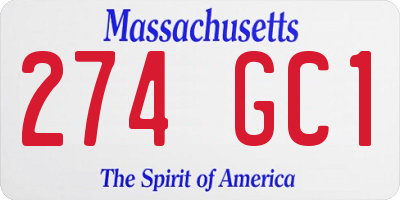 MA license plate 274GC1