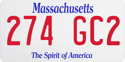 MA license plate 274GC2
