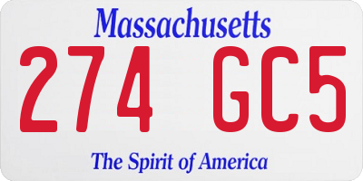 MA license plate 274GC5