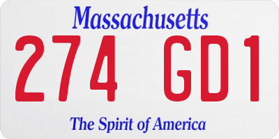 MA license plate 274GD1