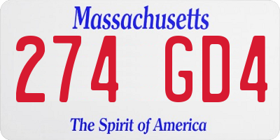 MA license plate 274GD4