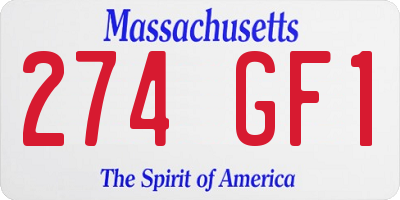 MA license plate 274GF1