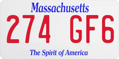 MA license plate 274GF6