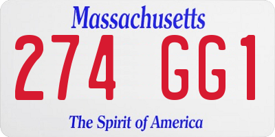 MA license plate 274GG1