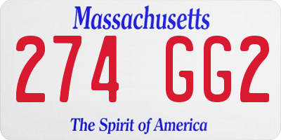 MA license plate 274GG2