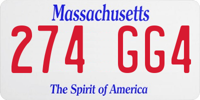 MA license plate 274GG4