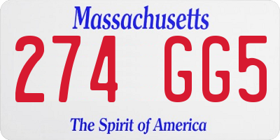 MA license plate 274GG5