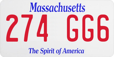 MA license plate 274GG6