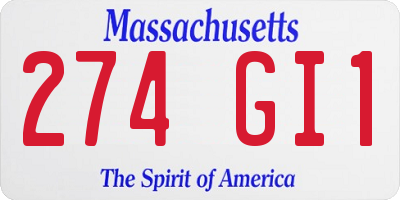 MA license plate 274GI1