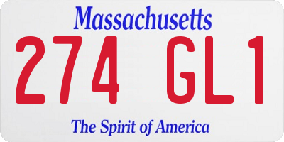 MA license plate 274GL1