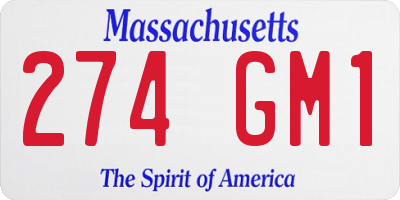 MA license plate 274GM1