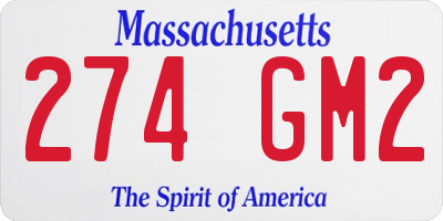 MA license plate 274GM2