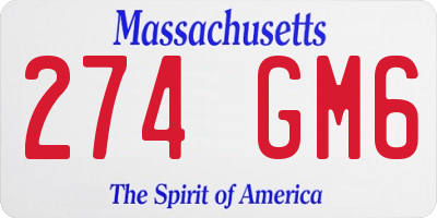 MA license plate 274GM6