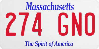 MA license plate 274GN0