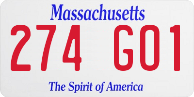 MA license plate 274GO1