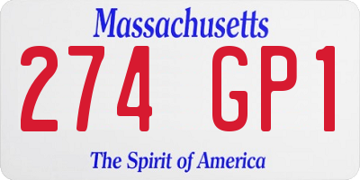MA license plate 274GP1