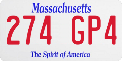 MA license plate 274GP4