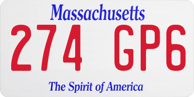 MA license plate 274GP6