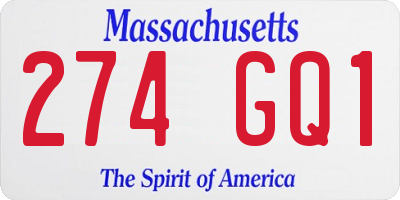 MA license plate 274GQ1