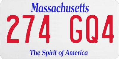 MA license plate 274GQ4