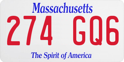 MA license plate 274GQ6