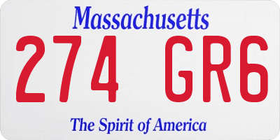 MA license plate 274GR6