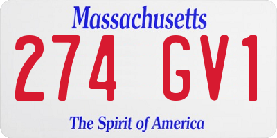MA license plate 274GV1