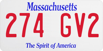 MA license plate 274GV2